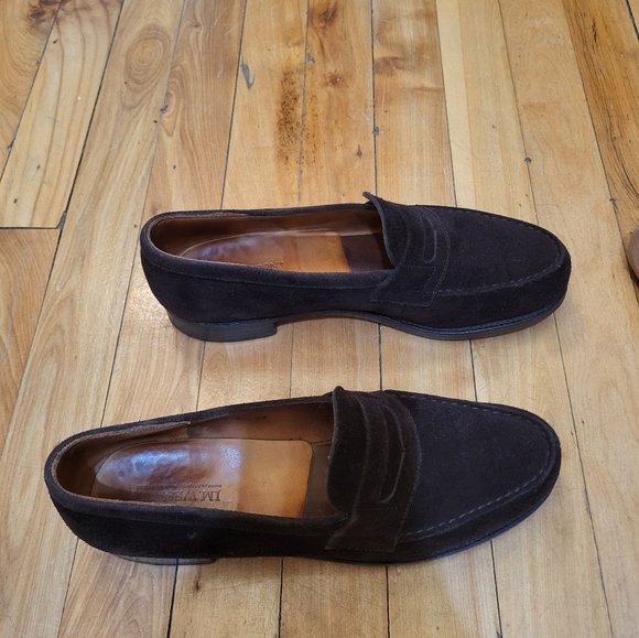 J.M. Weston loafers suede size 5.5 B Maron/dark brown color. - Picture 3 of 10